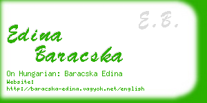 edina baracska business card